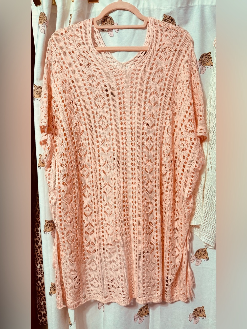 Amazon Peach Crochet Swim Coverup
